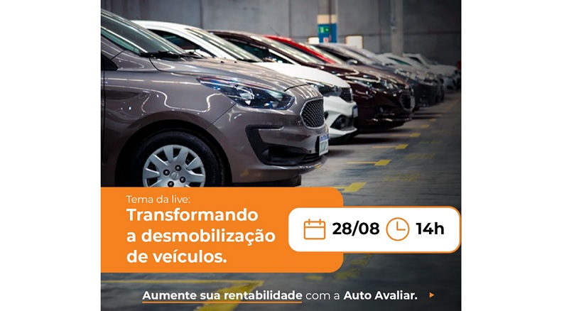 Auto Avaliar realiza live sobre Gestão e Desmobilização de Frotas nesta quarta. Para líderes e gestores de locadoras de veículos