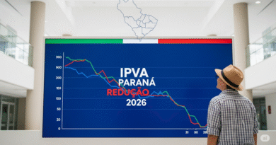 Paraná terá menor alíquota de IPVA do Brasil em 2026. Uma redução de 45%  Com a nova base de cálculo, por exemplo, um dono de um automóvel de R$ 50 mil que pagava R$ 1.750 de imposto passará a pagar apenas R$ 950 em 2026. A medida vai beneficiar 3,4 milhões de proprietários em todo Estado.
